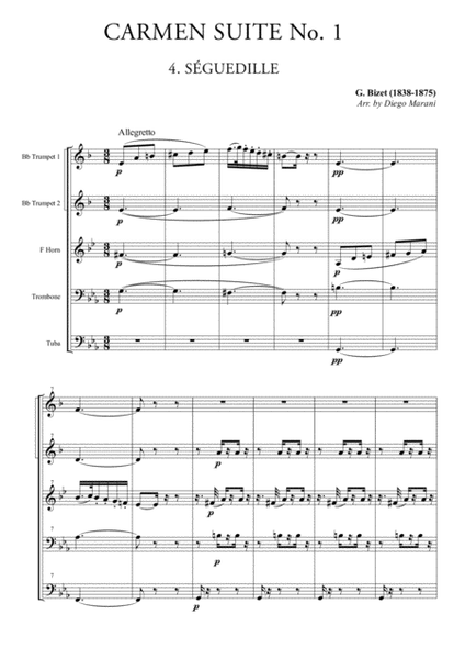 Seguedille from "Carmen Suite" for Brass Quintet image number null