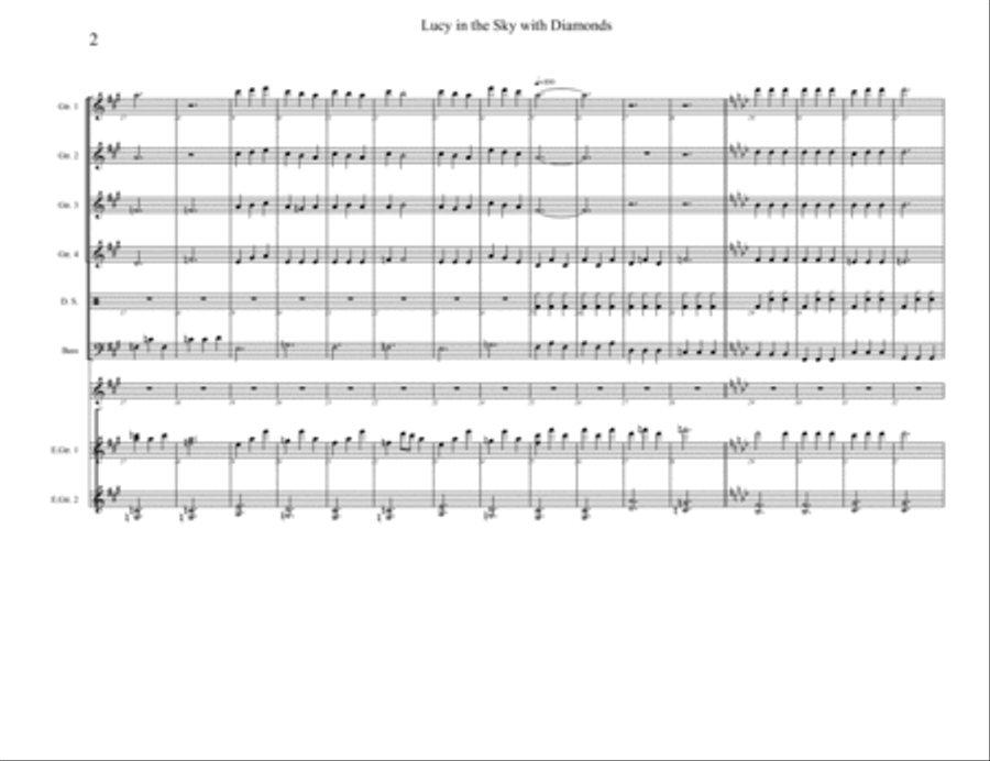 Lucy In The Sky With Diamonds Guitar scores gallery preview page 2
