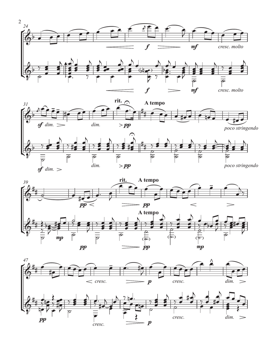 Salut d'Amour (Flute and Guitar) - Score and Parts Flute scores gallery preview page 2