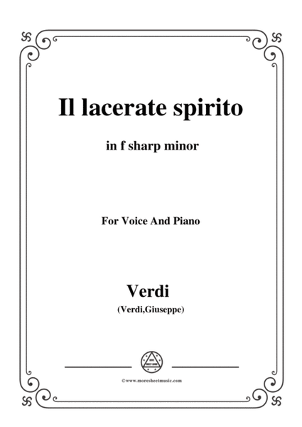 Verdi-Il lacerate spirito(A te l'estremo addio) in f sharp minor, for Voice and Piano image number null