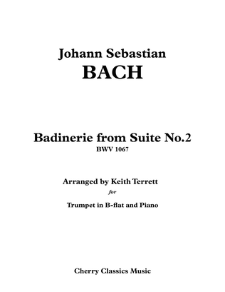 Book cover for Badinerie for Trumpet in B-flat and Piano D minor Version (easier)