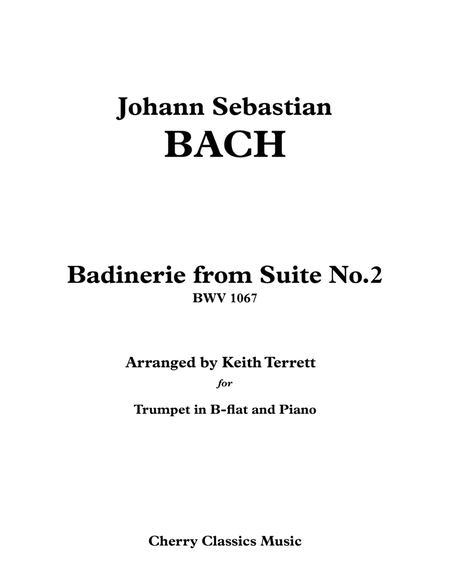 Badinerie for Trumpet in B-flat and Piano D minor Version (easier) image number null