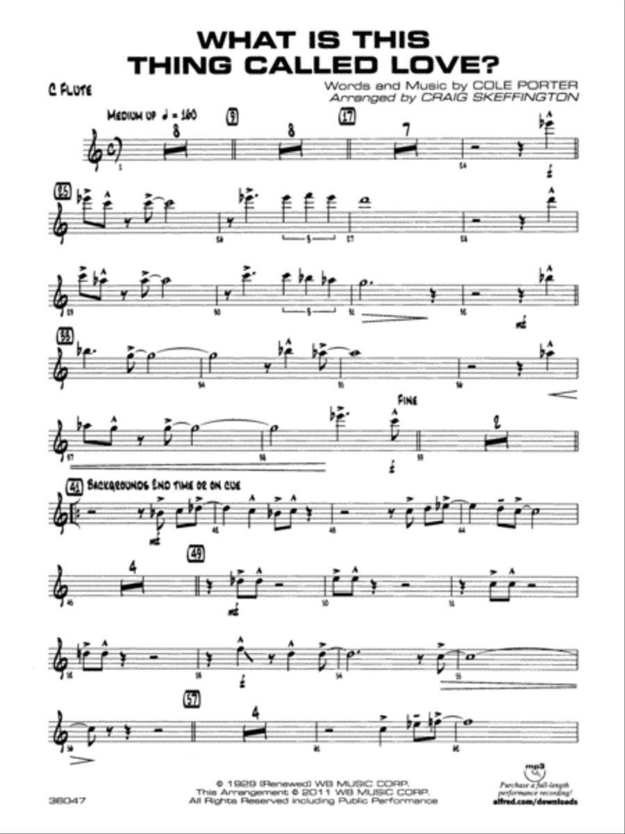 What Is This Thing Called Love?: Flute Jazz Ensemble scores gallery preview page 1