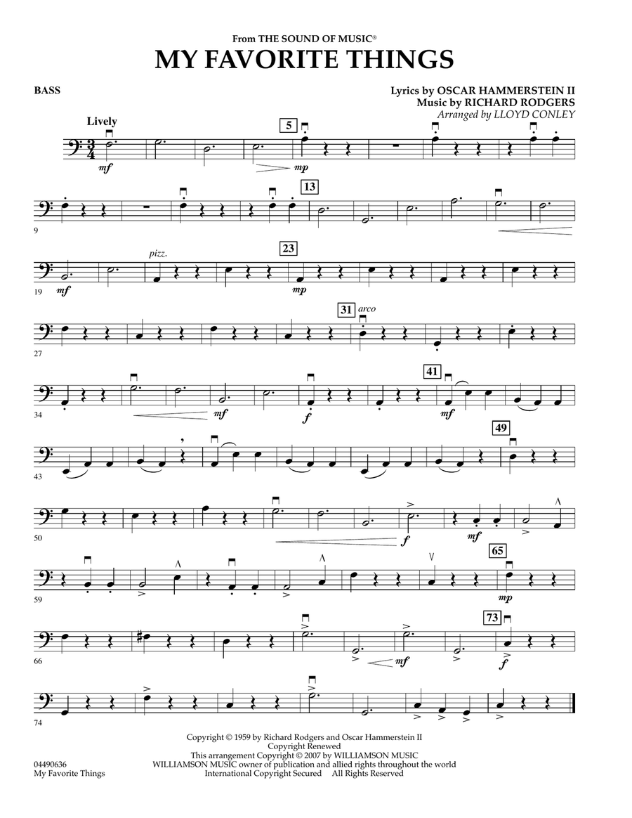 My Favorite Things - String Bass Orchestra scores gallery preview page 1