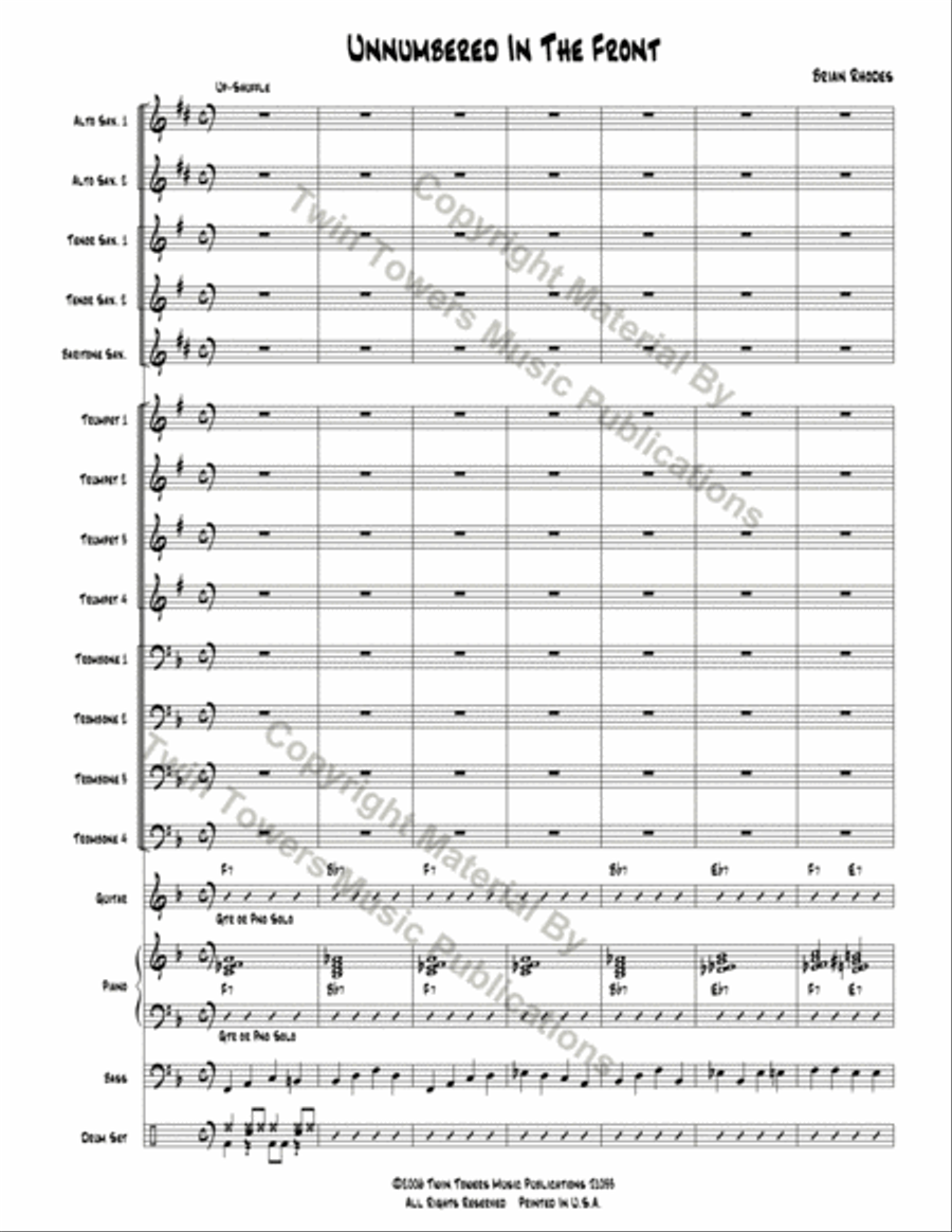 Unnumbered in the Front Unnumbered in the Front Jazz Ensemble scores gallery preview page 3