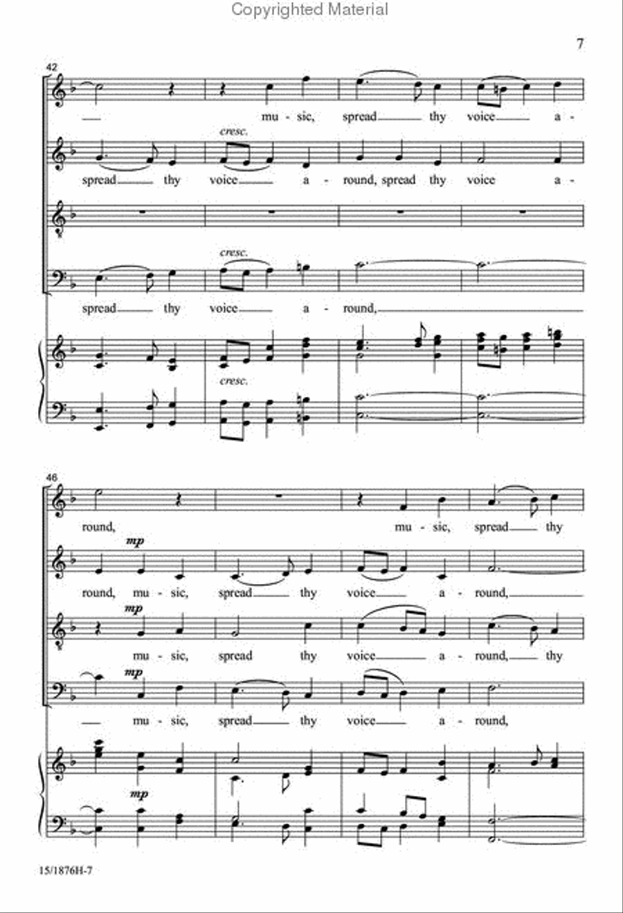 Music, Spread Thy Voice Around 4-Part scores gallery preview page 6