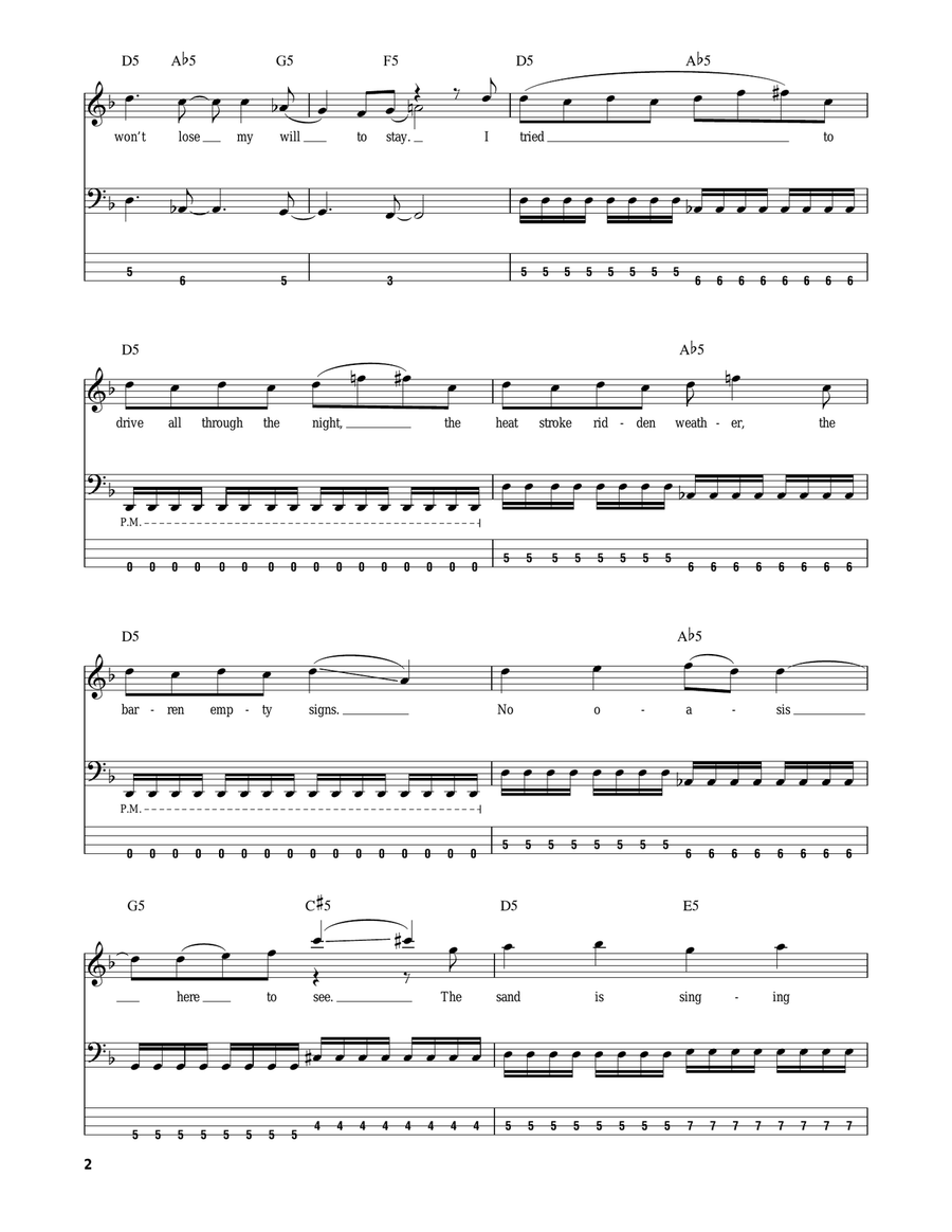Bat Country Bass Guitar Tablature scores gallery preview page 2
