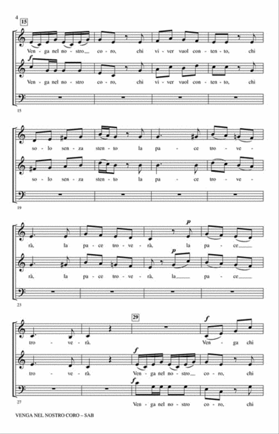 Venga Nel Nostro Coro 3-Part scores gallery preview page 3
