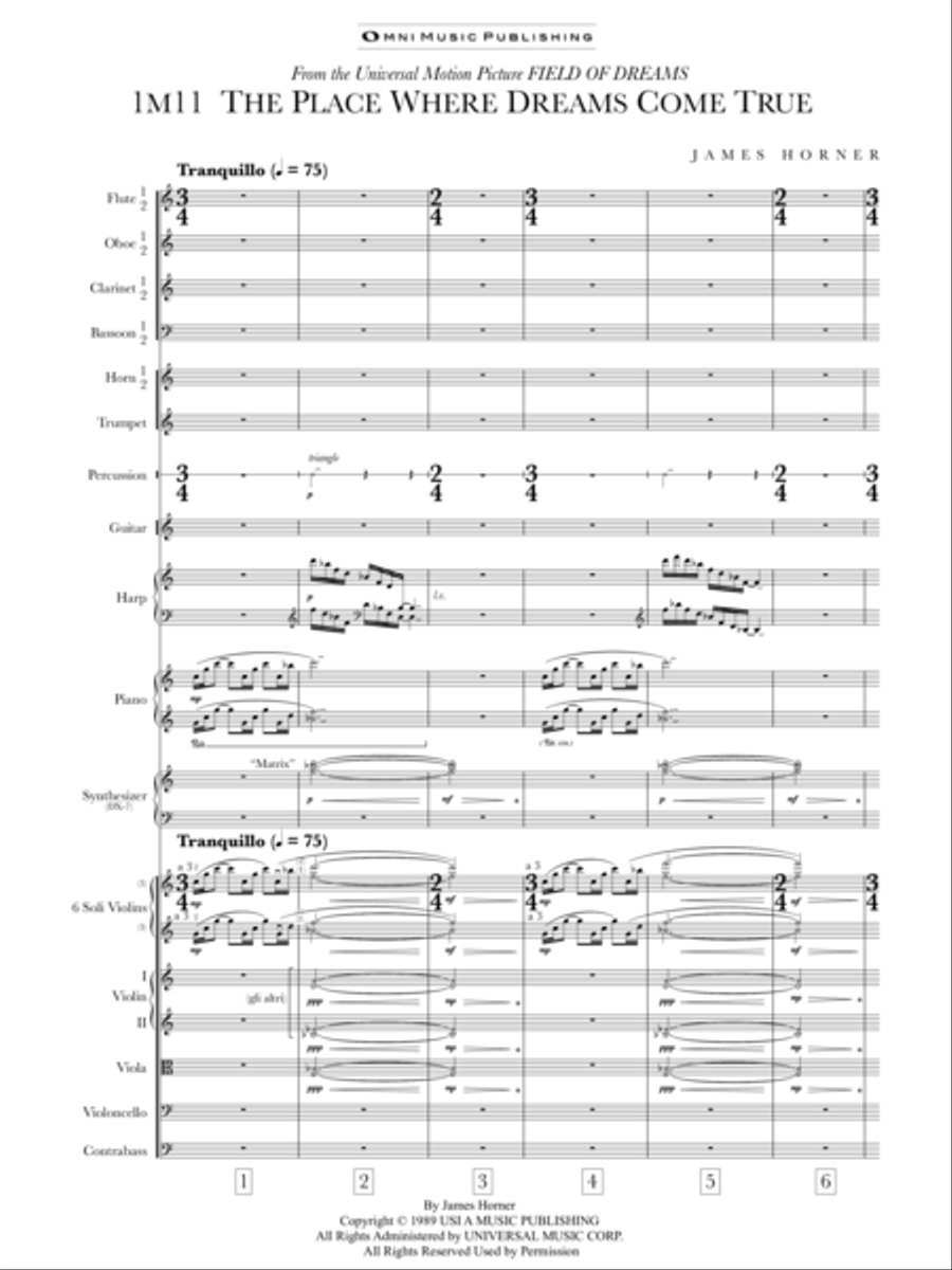 Theme From 'field Of Dreams' - Score Only