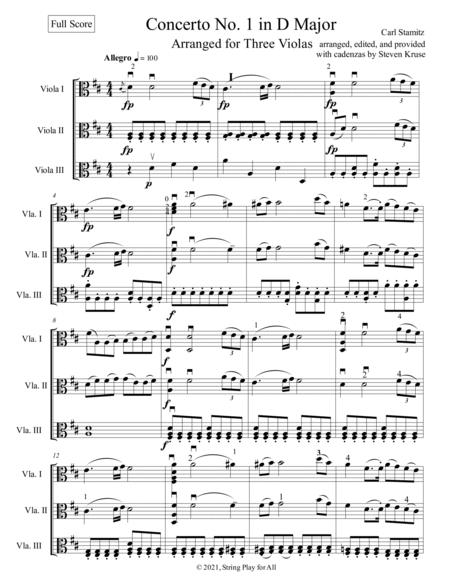 Concerto in D Major, Arranged for Three Violas image number null