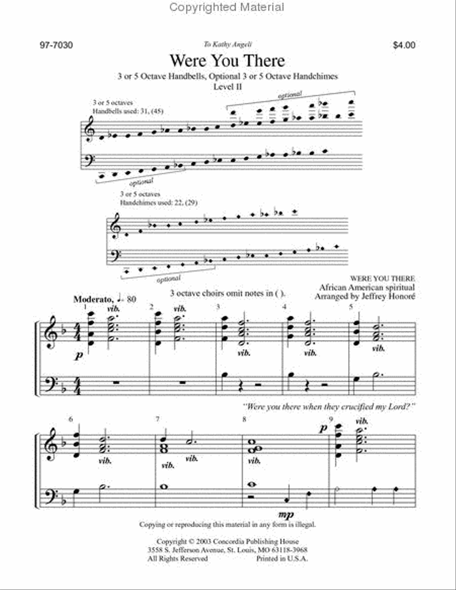 Were You There Handbell Choir scores gallery preview page 2