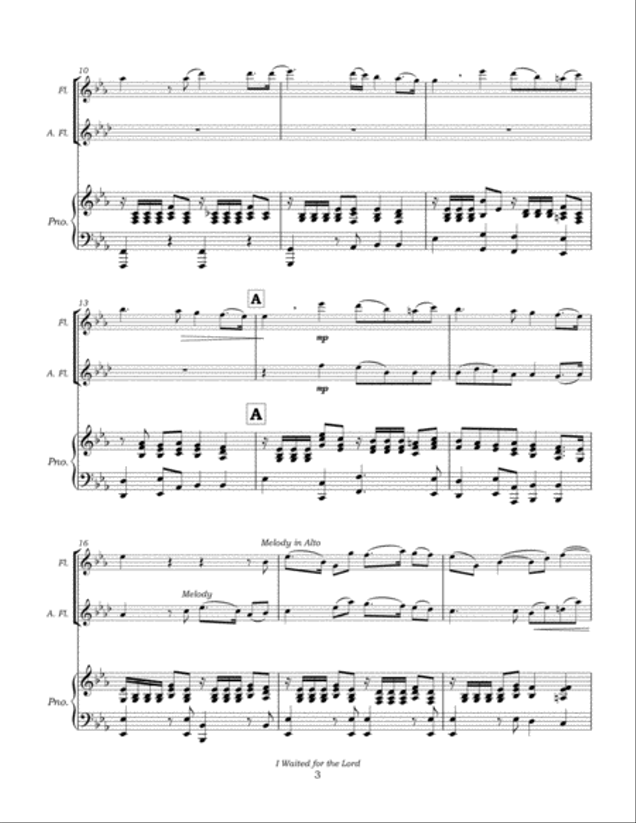I Waited for the Lord for C Flute, Alto Flute and Piano Woodwind Duet scores gallery preview page 6