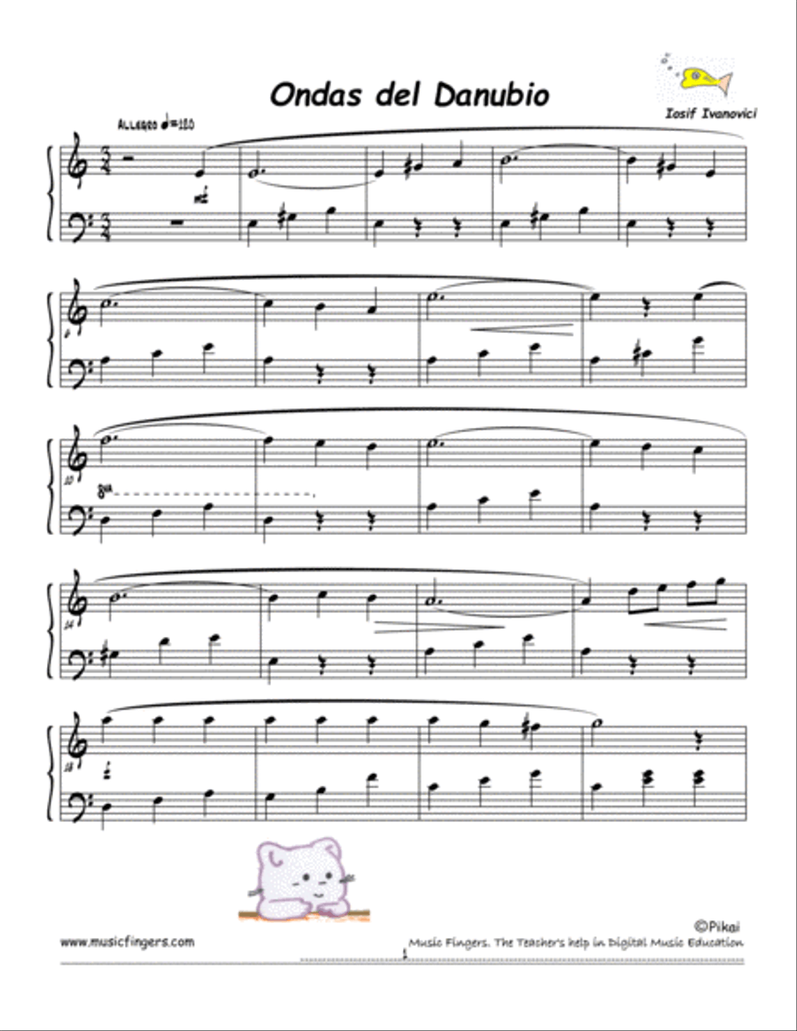 Valse Ondas del Danubio. Iosif Ivanovici. Nivel 3. Piano Method scores gallery preview page 2