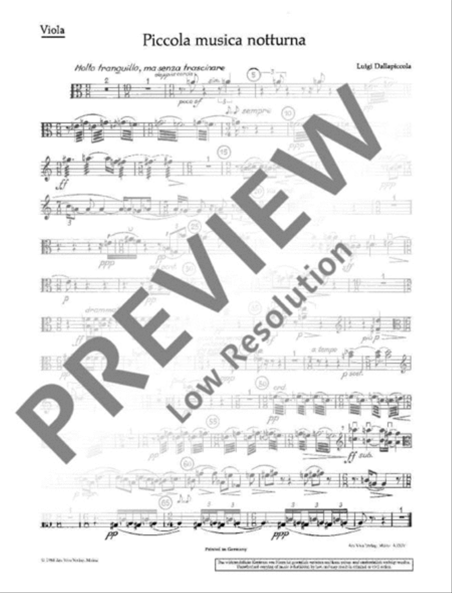 Piccola musica notturna Chamber Orchestra scores gallery preview page 5