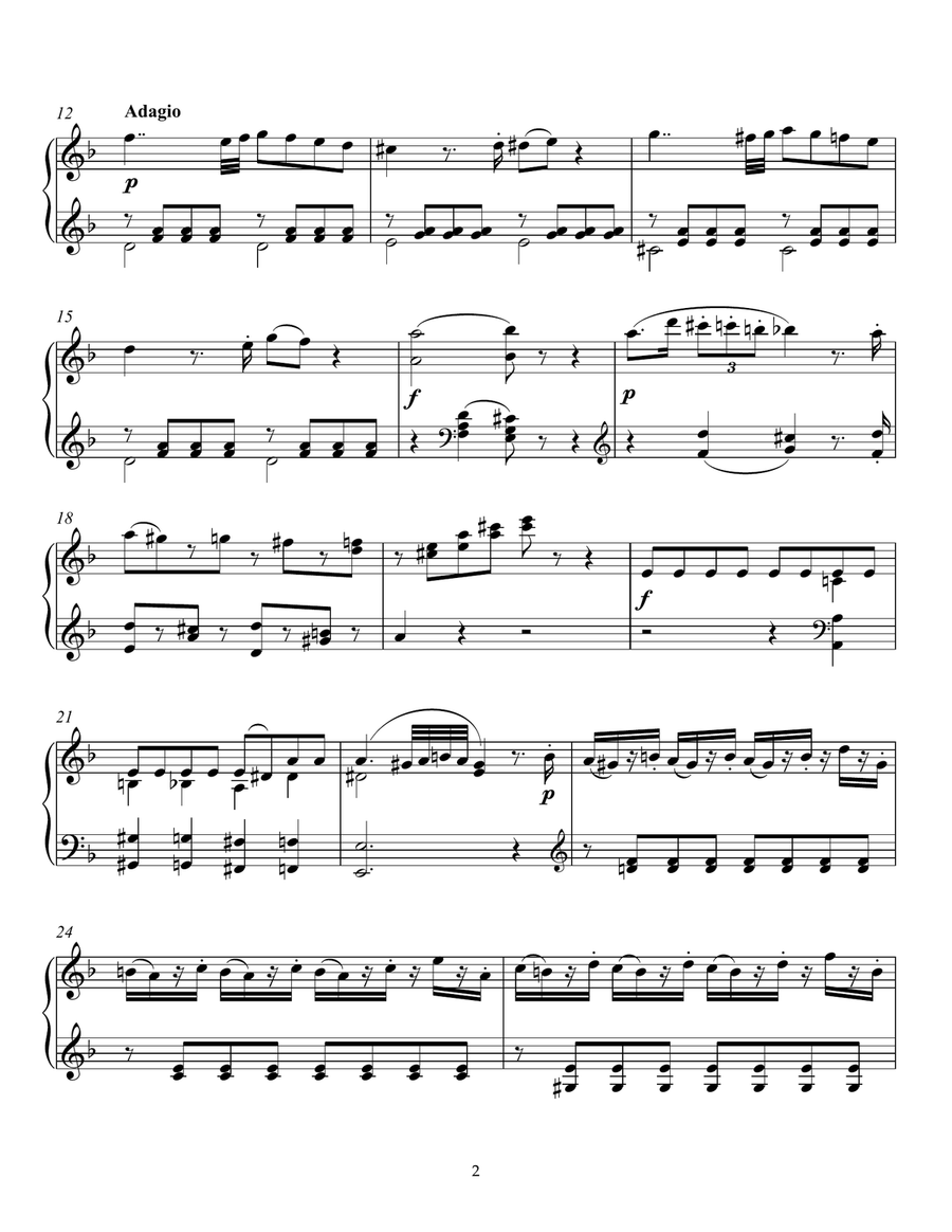 Fantasy in D Minor, K. 397 Piano Solo scores gallery preview page 2