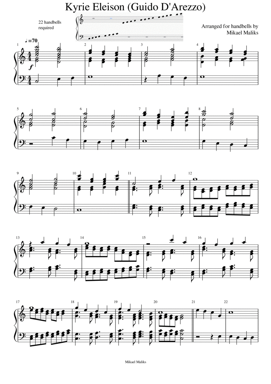 Three Gregorian Chants and a Fugue - 3.Kyrie Eleison Small Ensemble scores gallery preview page 1