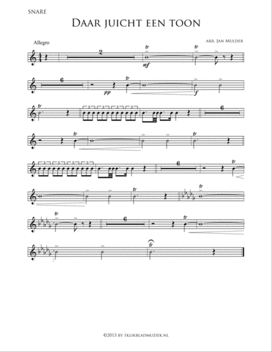 Daar Juicht Een Toon Percussion scores gallery preview page 1