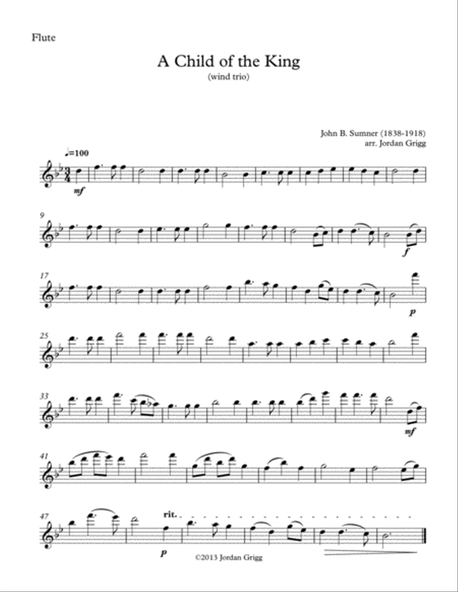 A Child of the King (wind trio) Woodwind Trio scores gallery preview page 3