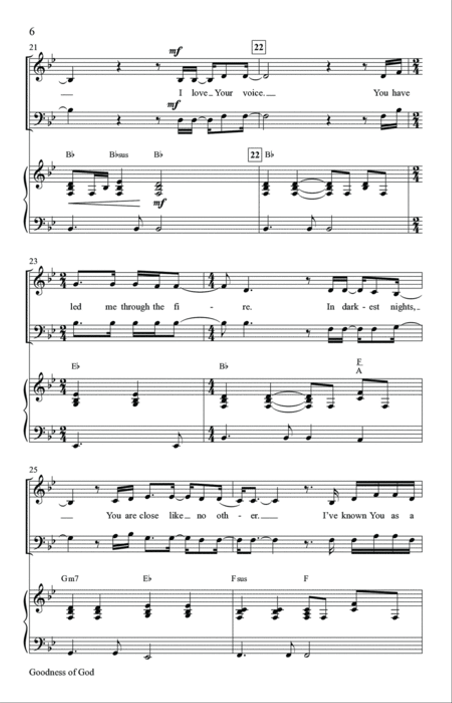 Goodness of God 4-Part scores gallery preview page 5