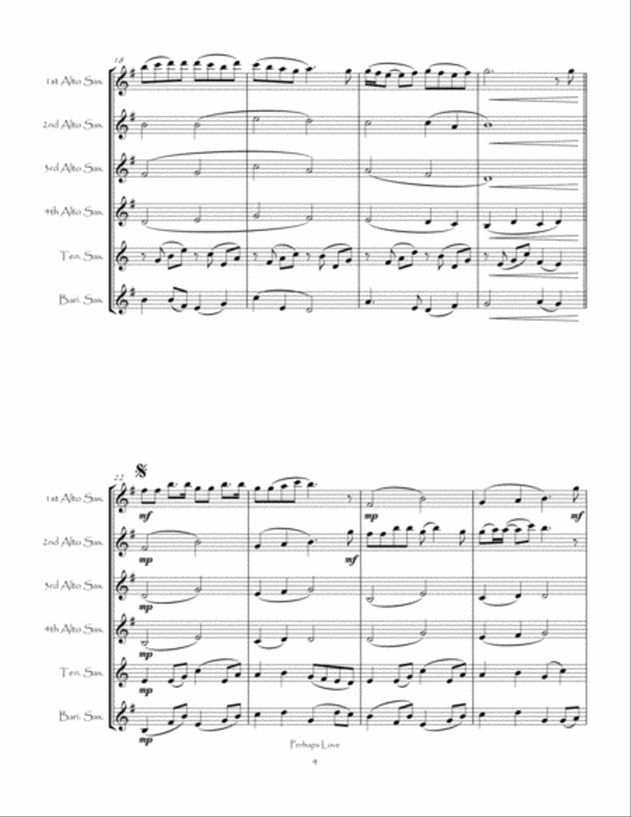 Perhaps Love Perhaps Love Woodwind Ensemble scores gallery preview page 6