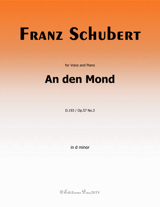 An den Mond,D.193,by Schubert,in d minor