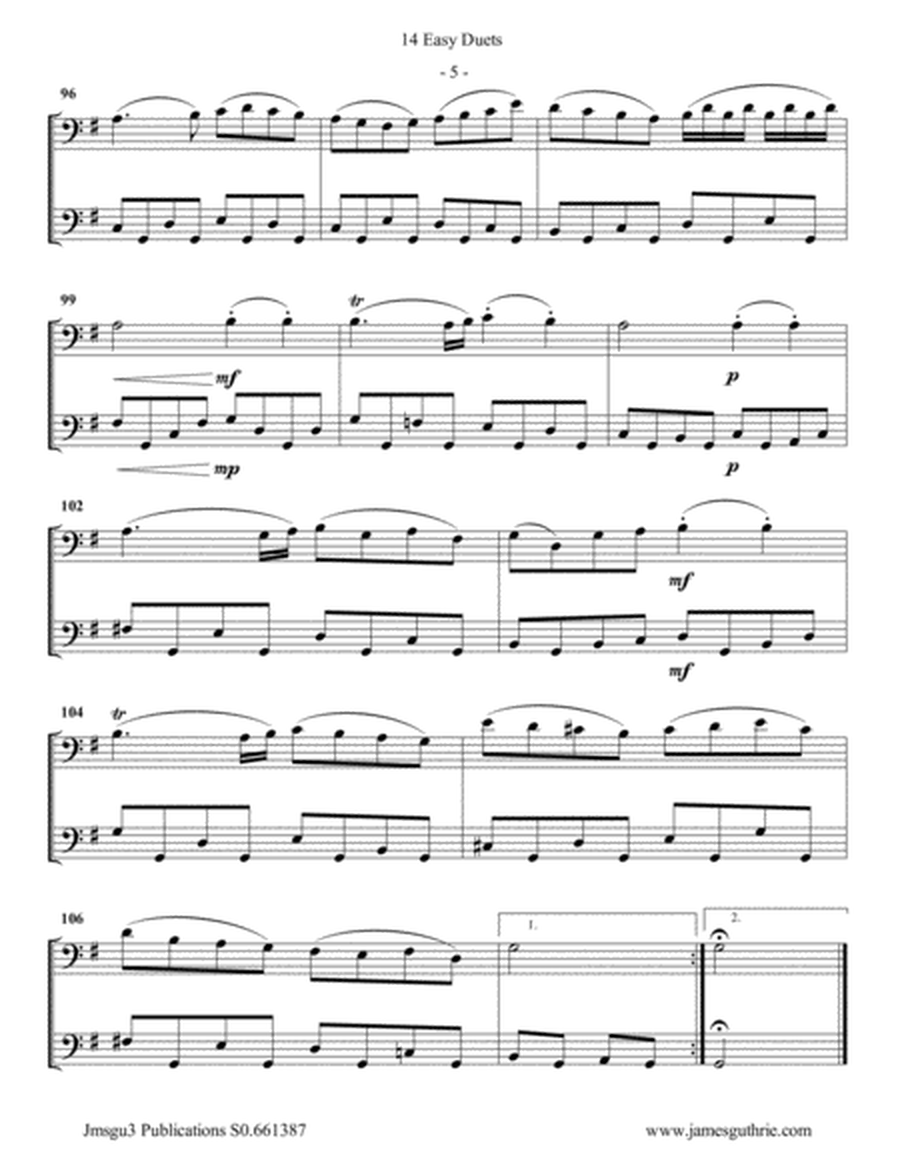 Bach: 14 Easy Duets for Euphonium Duo image number null