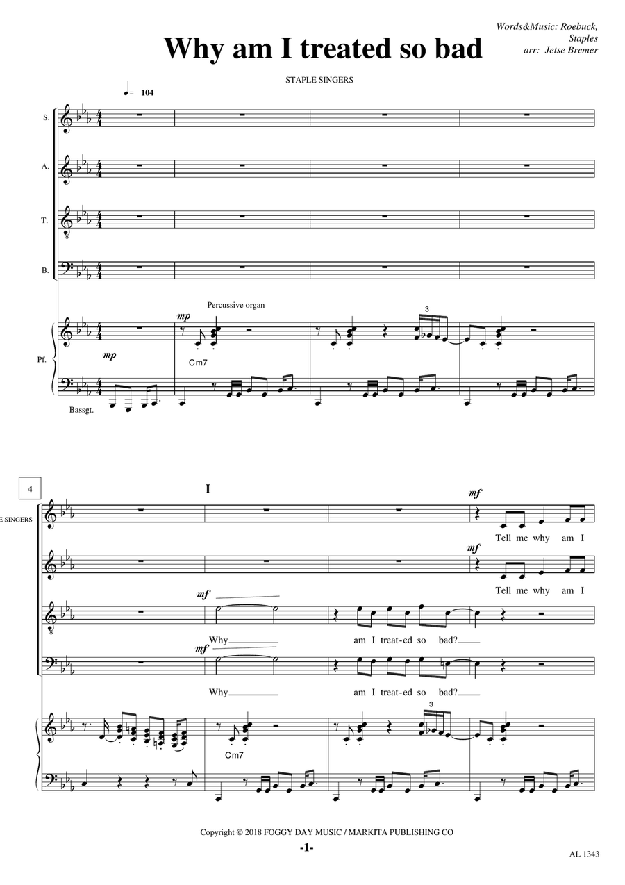 Why Am I Treated So Bad? 4-Part - Digital Sheet Music