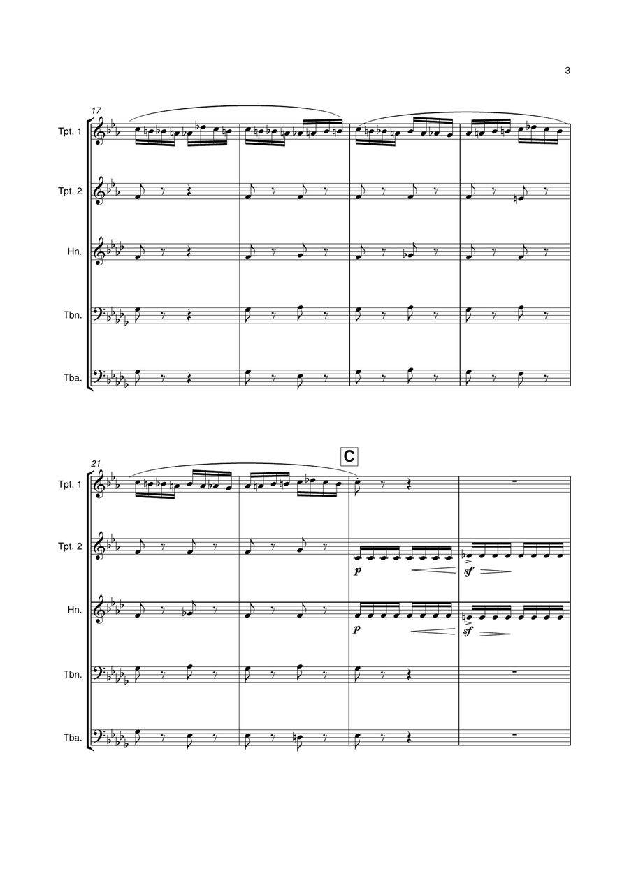 The Flight Of The Bumble Bee (Brass Quintet) Brass Quintet scores gallery preview page 4