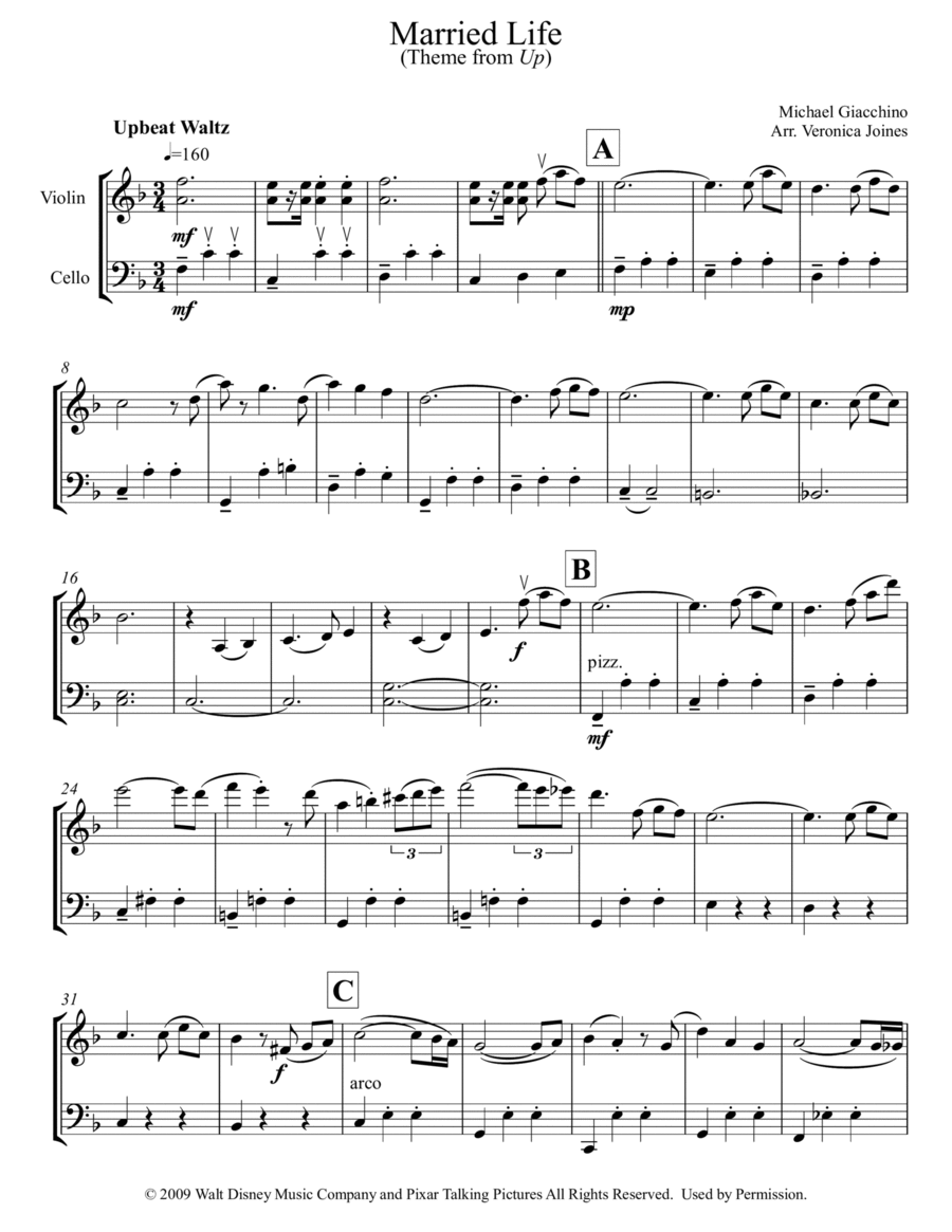 Married Life String Duet scores gallery preview page 1