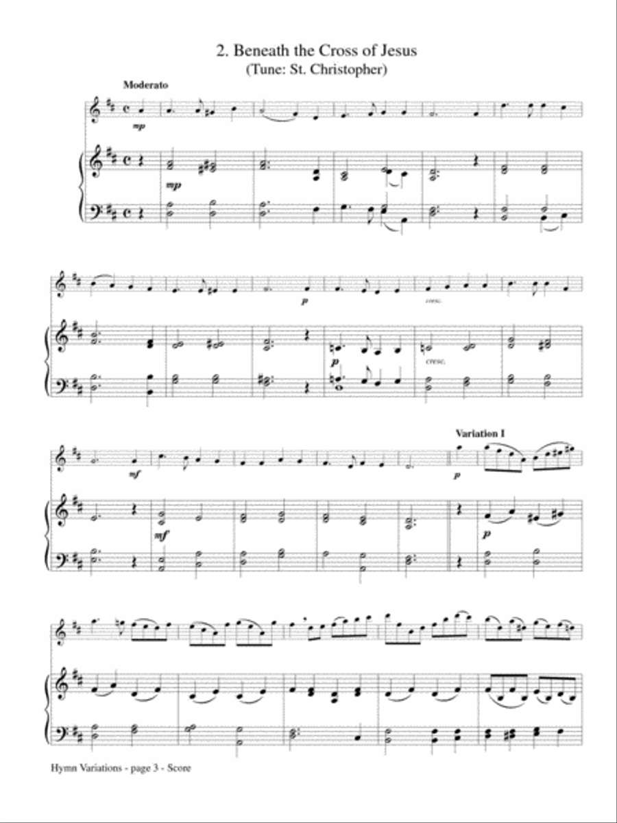 Hymn Variations for Solo Flute Flute Solo scores gallery preview page 3