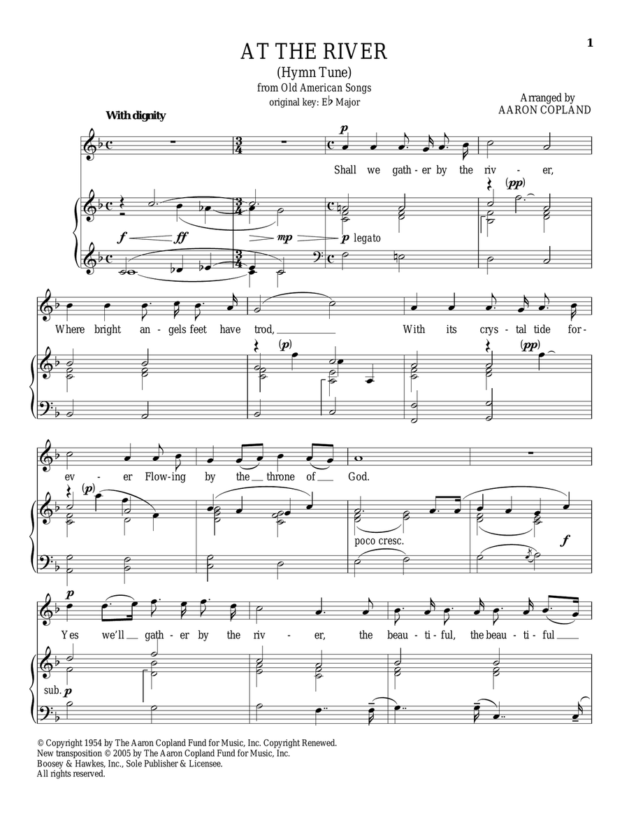 At The River Piano, Vocal scores gallery preview page 1