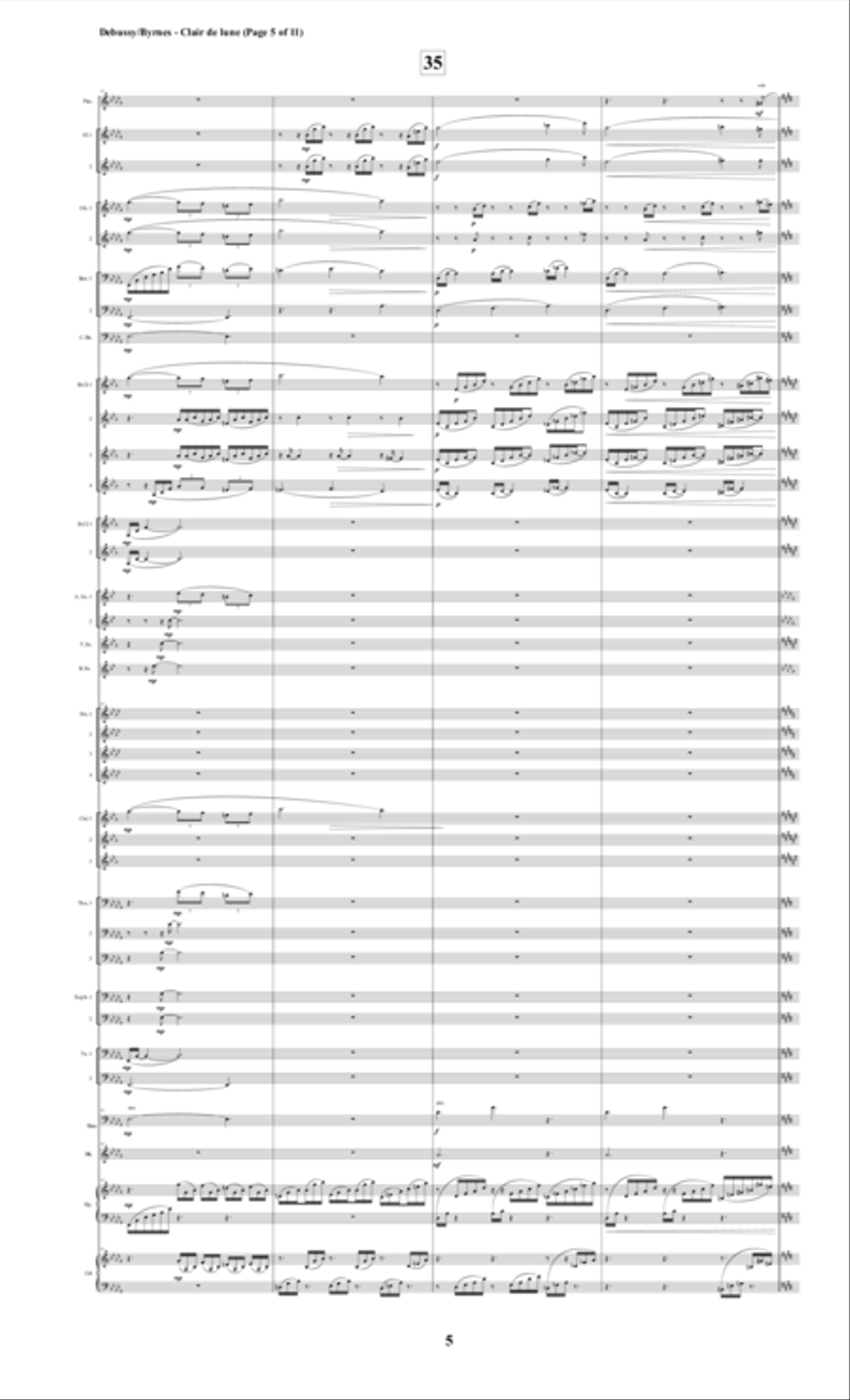Suite Bergamasque, No. 3 Clair de lune (Symphonic Band) Concert Band scores gallery preview page 5