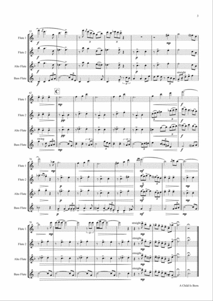 A Child Is Born Woodwind Ensemble scores gallery preview page 3