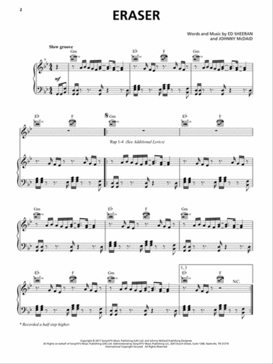 Ed Sheeran – Divide Piano, Vocal, Guitar scores gallery preview page 3