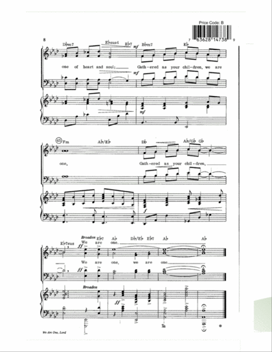 We Are One, Lord Choir scores gallery preview page 8