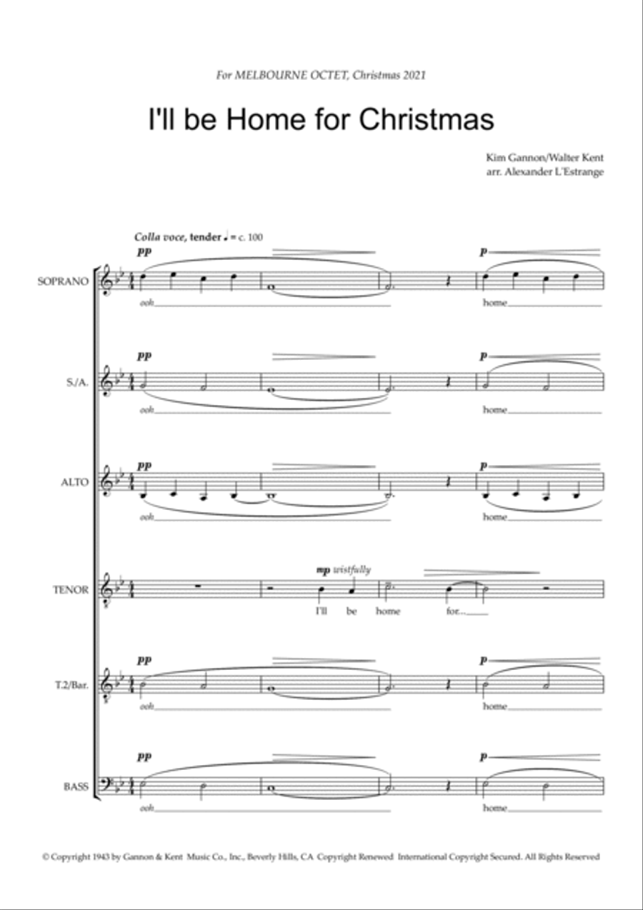 I'll Be Home For Christmas A Cappella scores gallery preview page 3