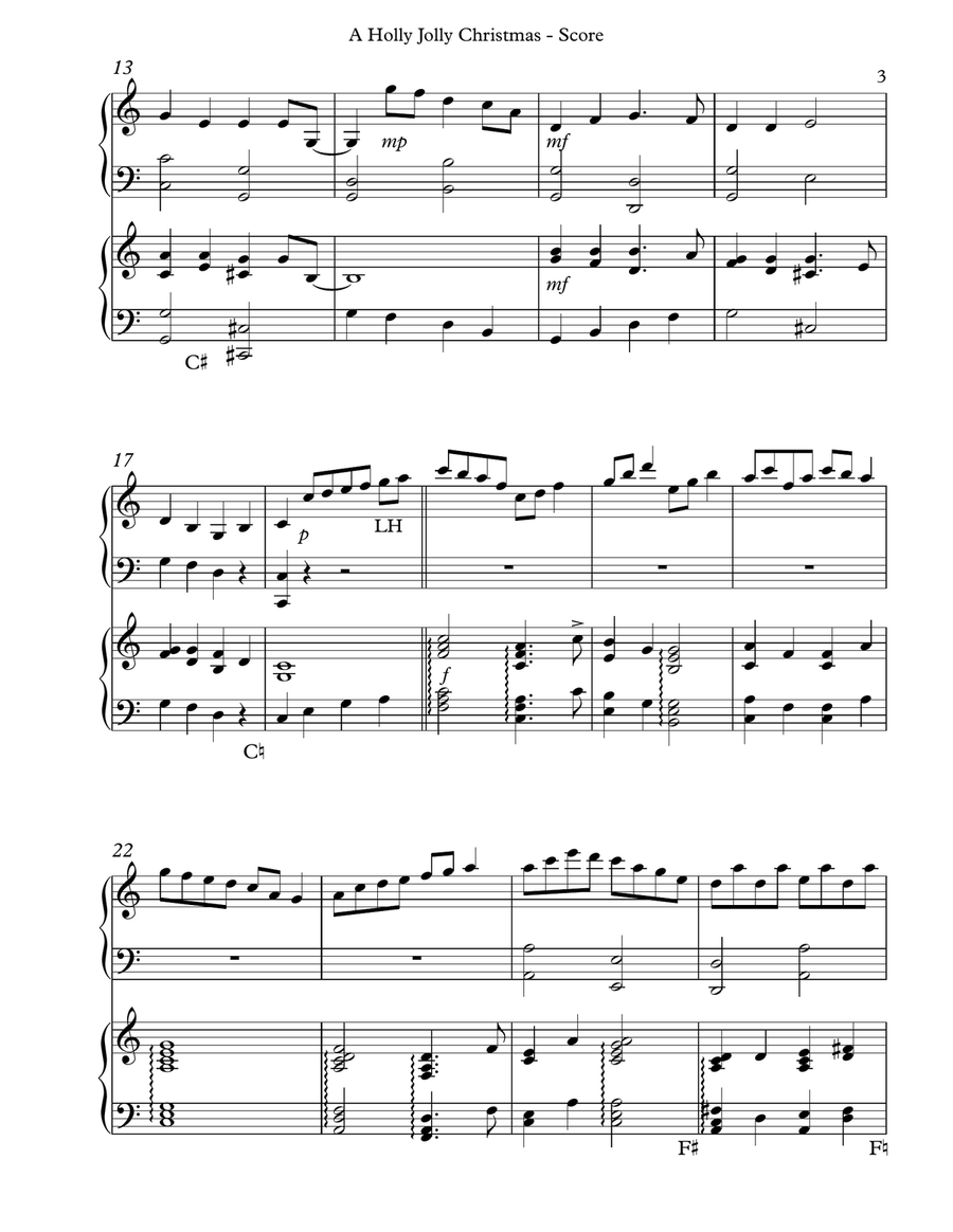 A Holly Jolly Christmas Celtic Harp scores gallery preview page 3