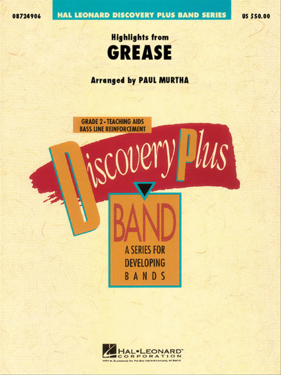 Highlights from Grease Concert Band scores gallery preview page 1