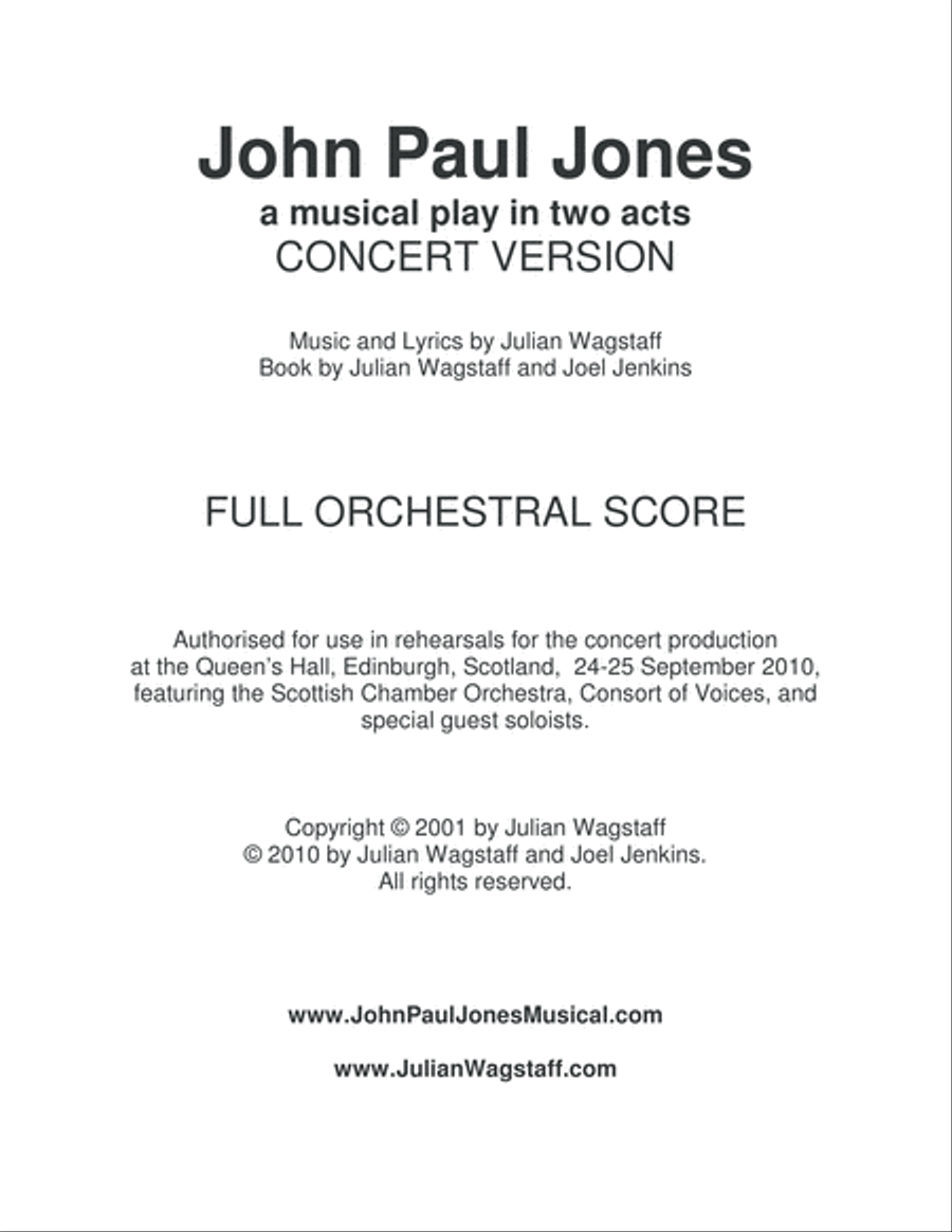 John Paul Jones - a musical (full orchestral score - 2010 concert version) 4-Part scores gallery preview page 2