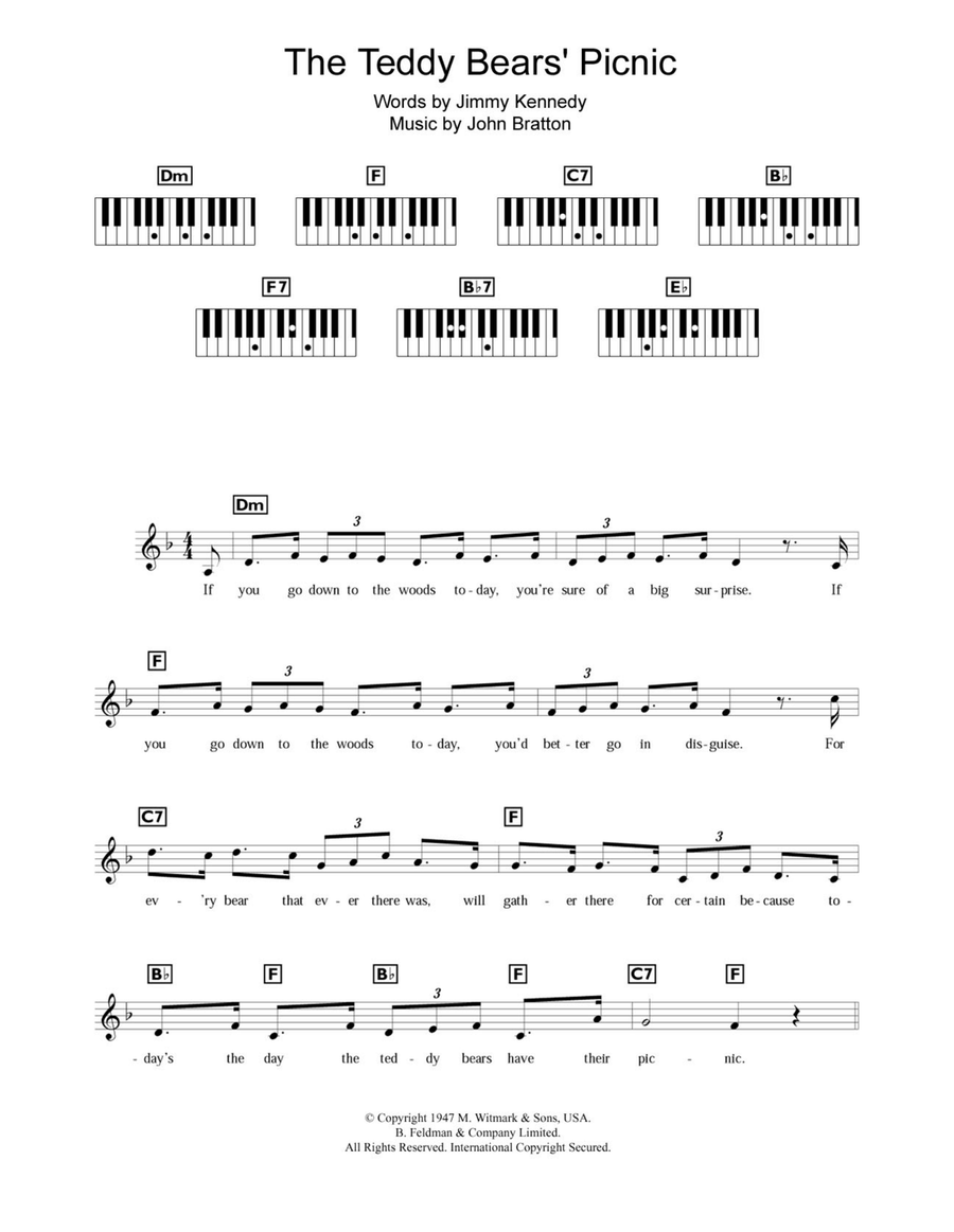 The Teddy Bears' Picnic Piano Solo scores gallery preview page 1