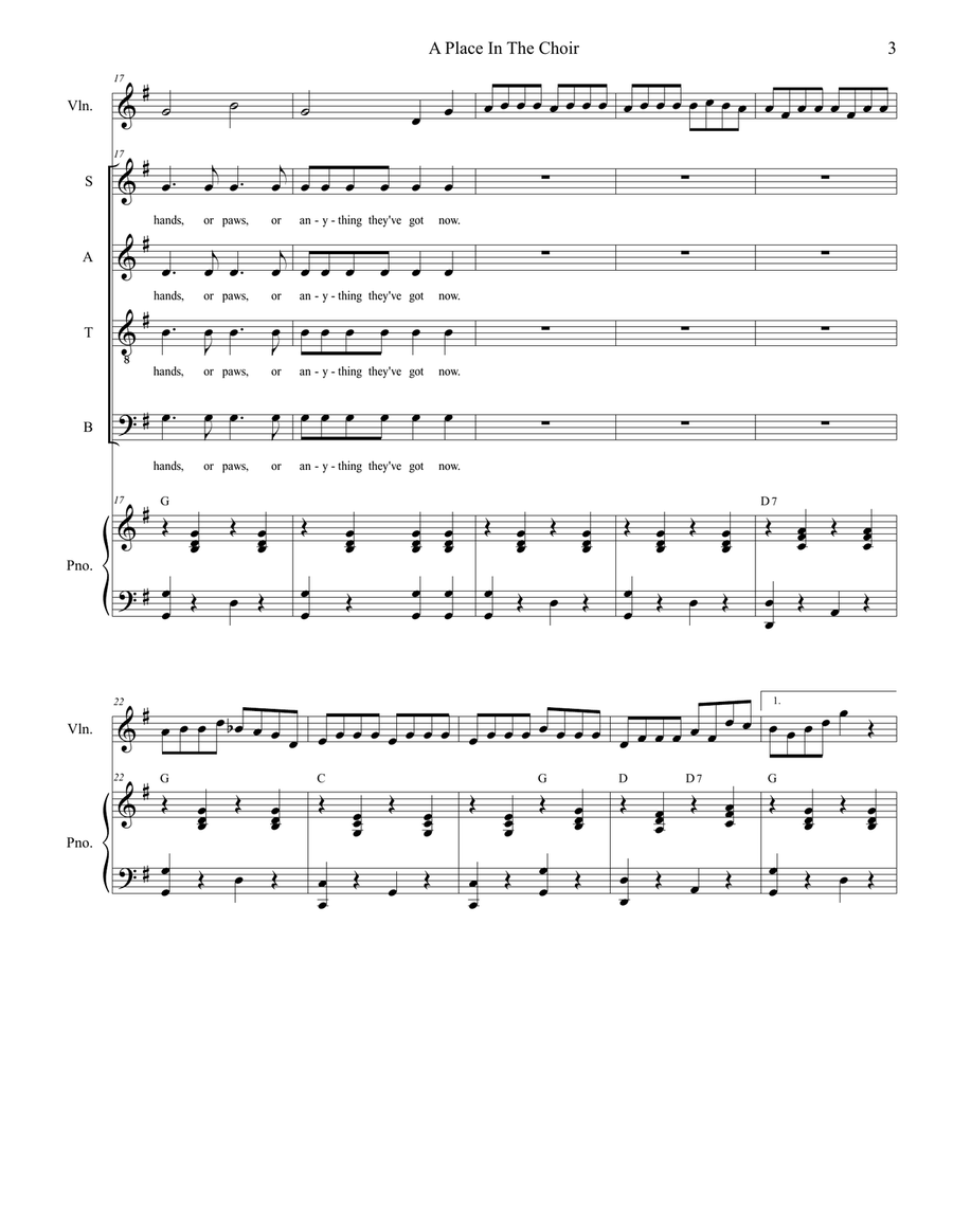 A Place In The Choir 4-Part scores gallery preview page 3