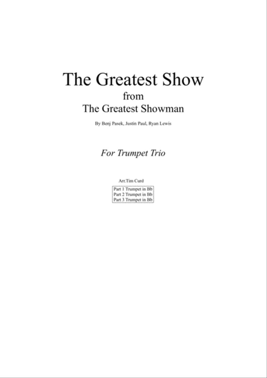 The Greatest Show Brass Ensemble scores gallery preview page 1