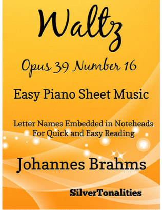 Waltz Opus 39 Number 16 Easy Piano Sheet Music