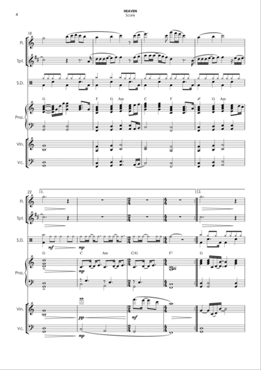 Heaven Small Ensemble scores gallery preview page 4