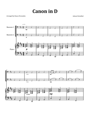 Canon by Pachelbel - Bassoon Duet with Piano