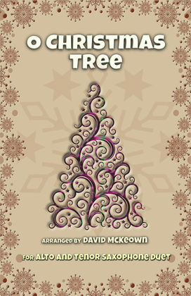 Book cover for O Christmas Tree, (O Tannenbaum), Jazz style, for Alto and Tenor Saxophone Duet
