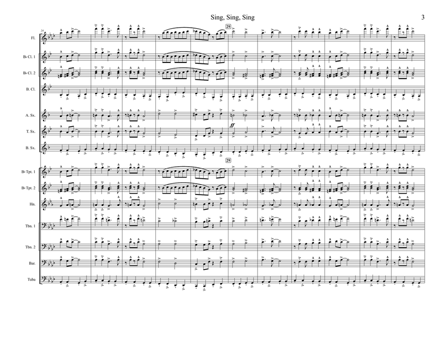 Sing, Sing, Sing Sing, Sing, Sing Marching Band scores gallery preview page 3