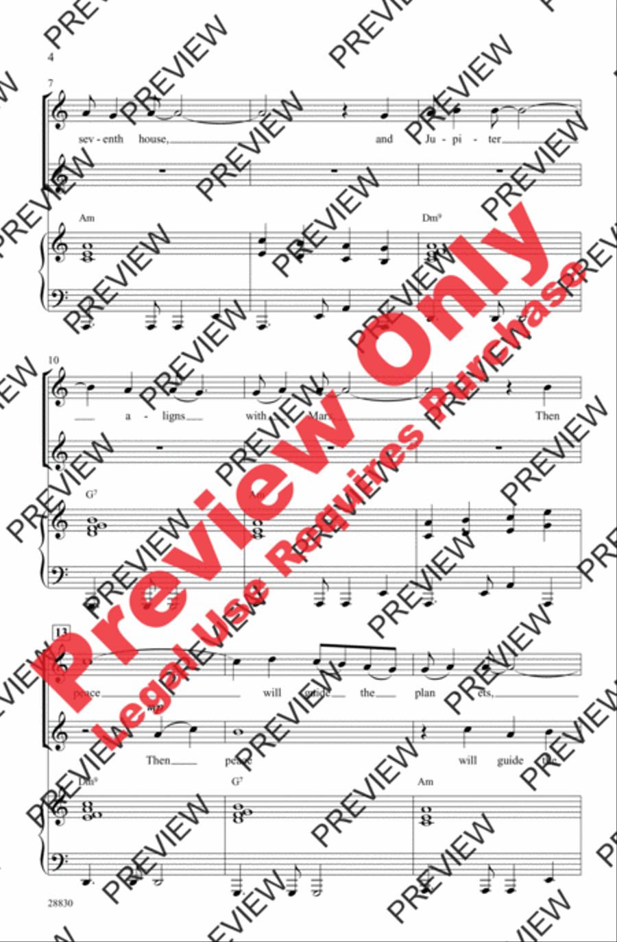 Aquarius / Let the Sunshine In 2-Part scores gallery preview page 3