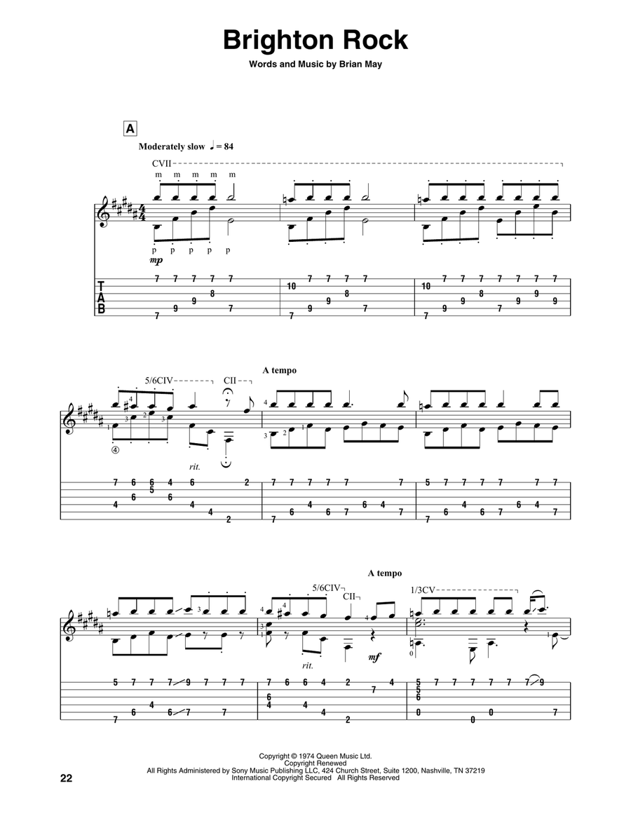 Brighton Rock Acoustic Guitar scores gallery preview page 1