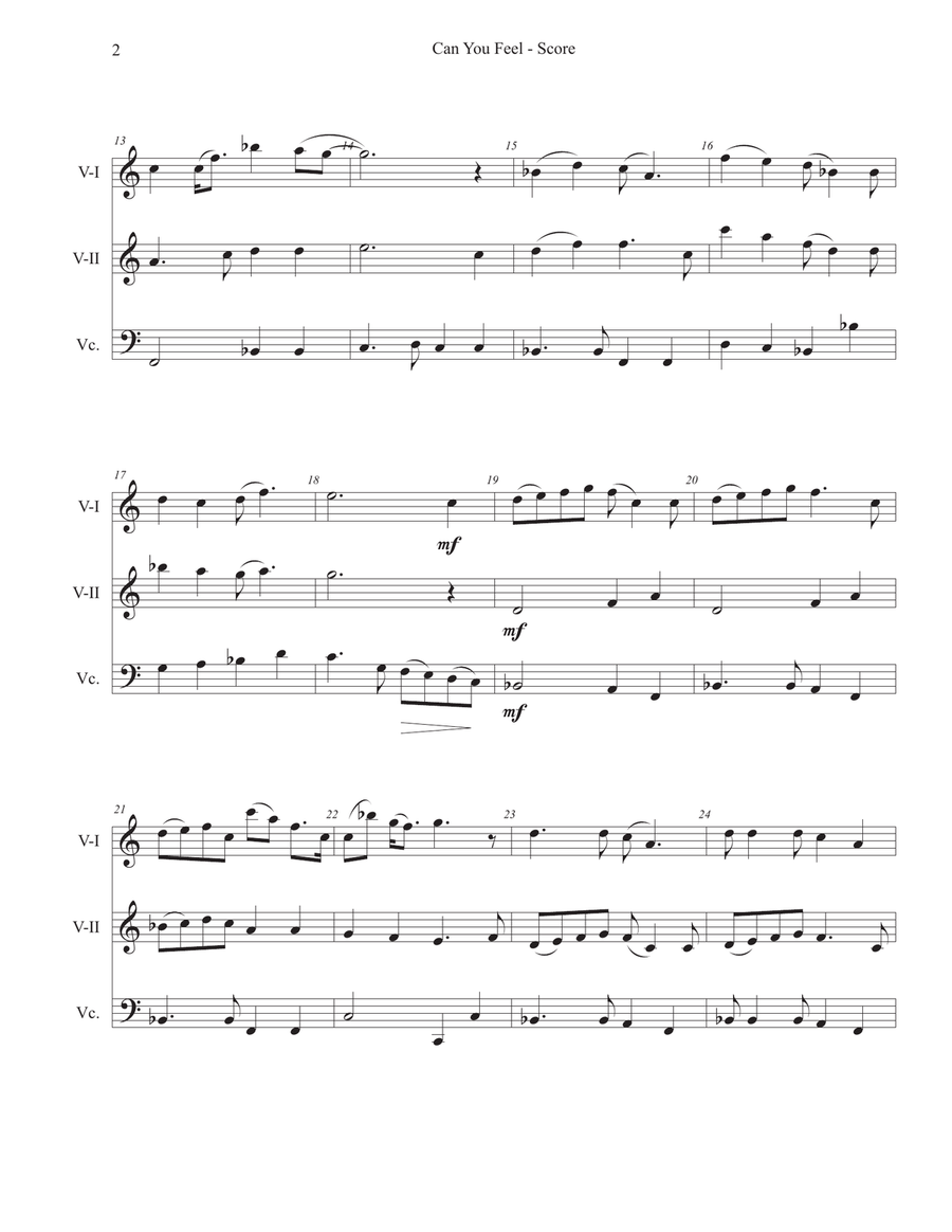Can You Feel The Love Tonight String Trio scores gallery preview page 2